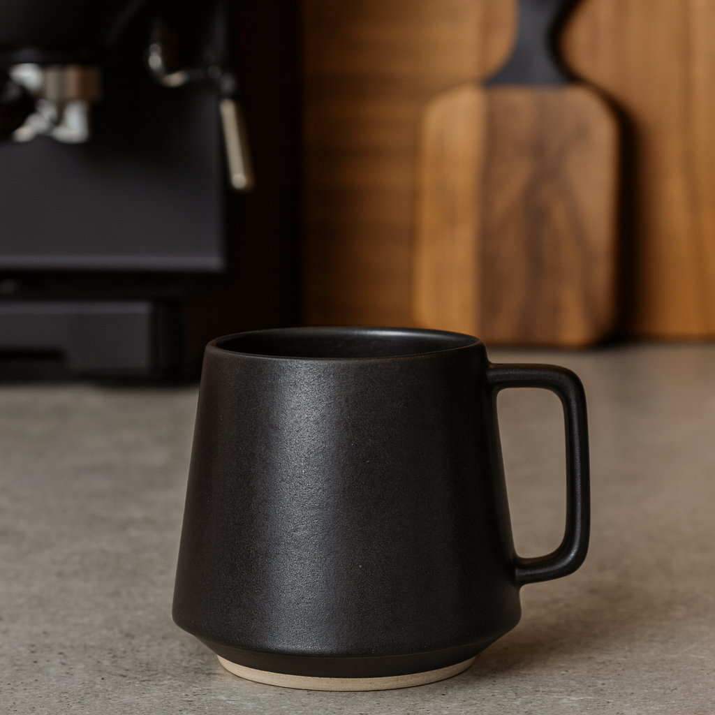 Nordico Ceramic Coffee Mug Black Plain Color - Nordico