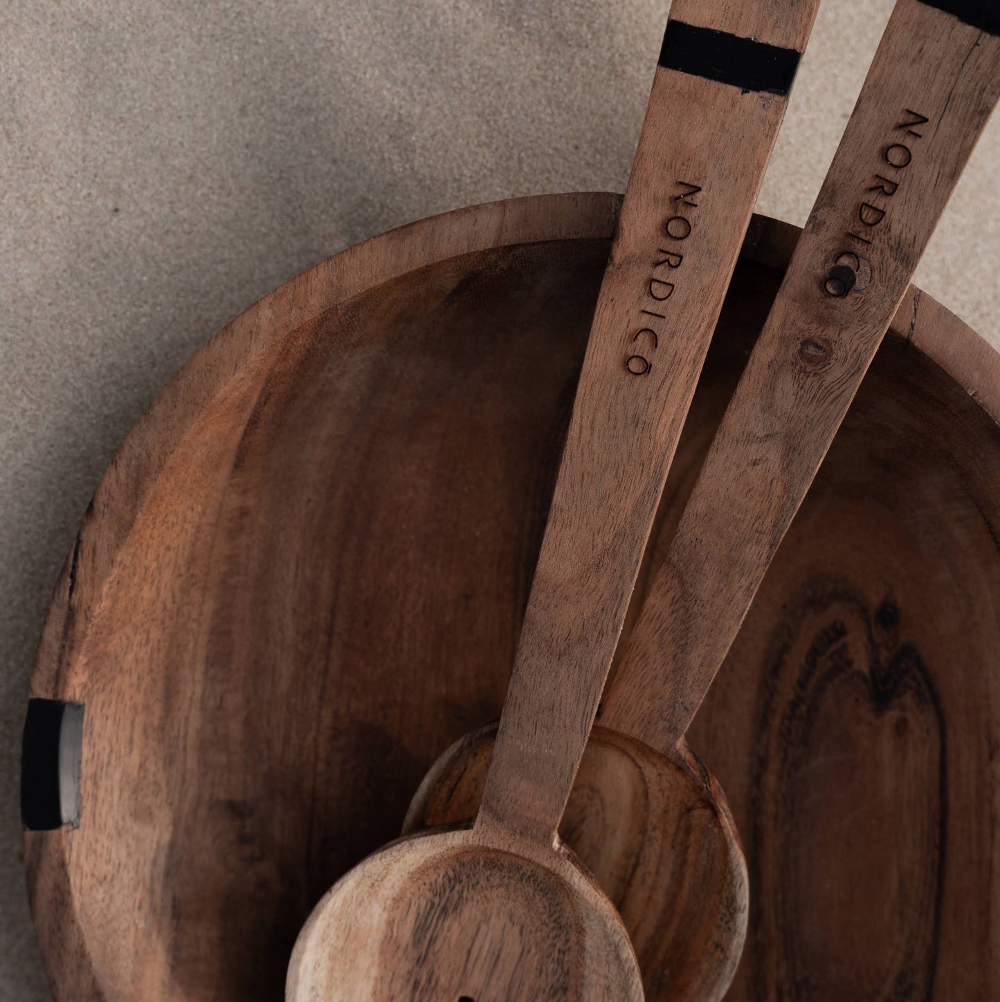 NORDICO Wooden Salad Servers Kitchen Utensils - Nordico