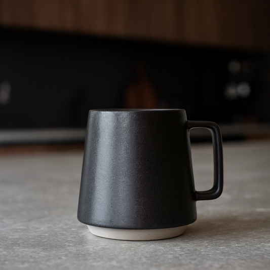 Nordico Ceramic Coffee Mug Black Plain Color - Nordico